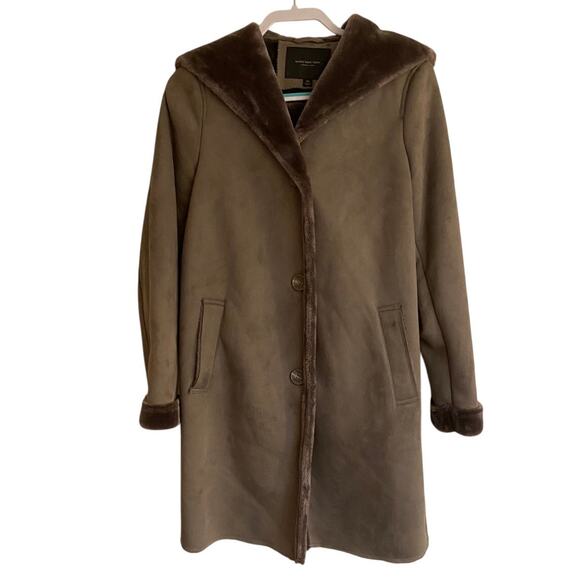 Marc NY Andrew Marc Water Resistant Hooded Grey 3/4 Length Coat. - Picture 2 of 6